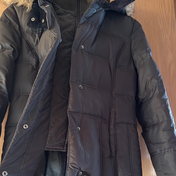 Green Puffer Jacket with Faux Fur Hood - Picture 5 of 12